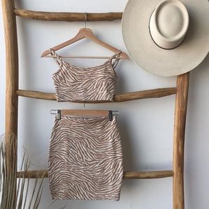 ShopStarlow Shes Fierce Zebra Skirt Set